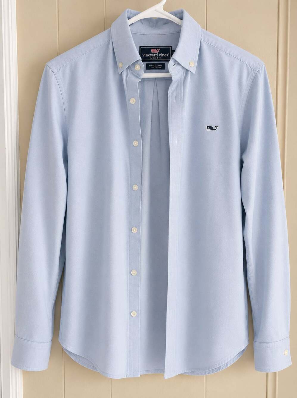Men’s Vineyard Vines Solid Light Blue Whale Shirt Oxford Button-Down